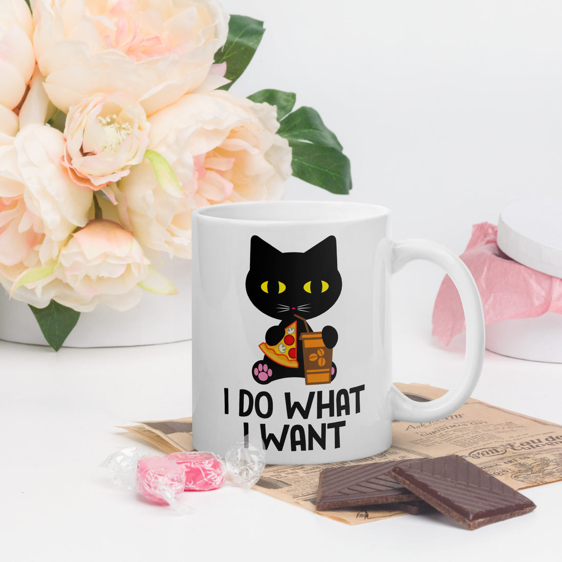 I Do Want I Want  Black Cat Mug-Personalized Mug